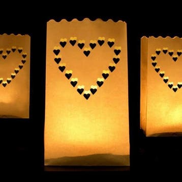 10 candlebags Love, Verzenden, Nieuw, Versiering, Geboorte of Huwelijk