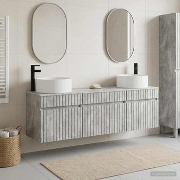 vidaXL Badkamerkastenset 3 st Betongrijs 49 x 44,5 x 65,5 cm, Verzenden, Nieuw