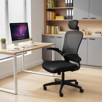 Bureaustoel Arges ergonomisch met verstelbare hoofdsteun, Verzenden, Nieuw
