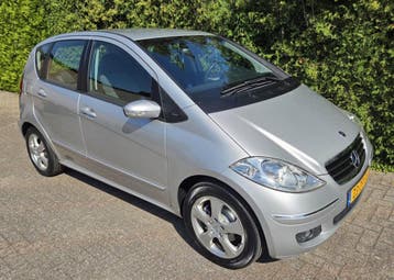 Mercedes A-Klasse A150 Avantgarde 2007 Airco 151000 km, Dealer onderhouden, Zwart, Leder en Stof, Handgeschakeld
