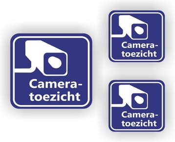 Camera toezicht sticker set van 3 stickers (025.02), Verzenden, Nieuw, Overige typen
