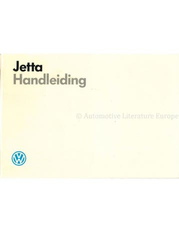 1988 VOLKSWAGEN JETTA INSTRUCTIEBOEKJE NEDERLANDS