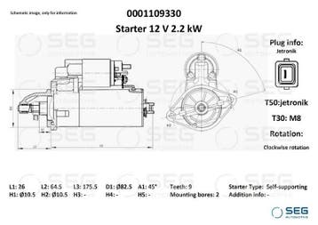 Starter John Deere 2.2 kw, Verzenden, Nieuw