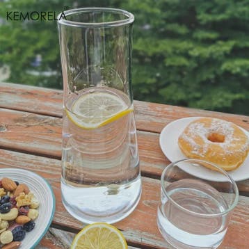 Glazen Nachtkaraf Set met Tumbler - 900ml Borosilicaatglas v, Antiek en Kunst, Verzenden