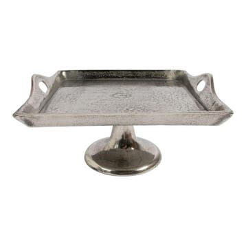 Dienblad op voet zilver h20 34,5x34,5, Verzenden, Nieuw