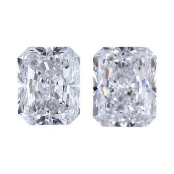 2 pcs Diamant (Natuurlijk) - 1.40 ct - Radiant - D, Nieuw