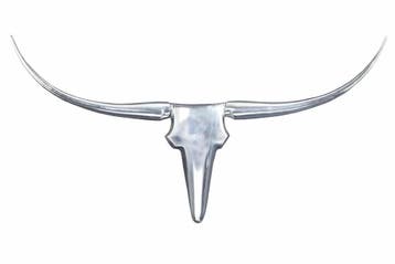 Modern design wanddecoratie BULL XL 120cm zilver aluminium, Ophalen of Verzenden, Nieuw