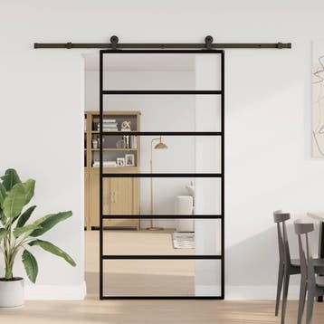 vidaXL Schuifdeur met beslagset 102x205 cm aluminium en, Verzenden, Nieuw