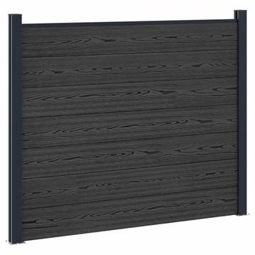 vidaXL Hekpaneel WPC en Aluminium Zwart, Verzenden, Nieuw
