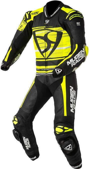 MUGENRACE RC-Max Uno Zwart Antraciet Neon Geel Geperforeerd, Nieuw met kaartje, Overall, MUGENRACE, Heren