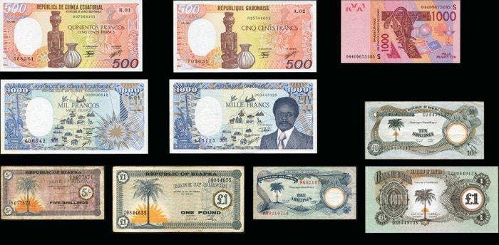 Wereld. - 10 Banknotes - 1967/2003 (Zonder minimumprijs), Postzegels en Munten, Bankbiljetten | Europa | Niet-Eurobiljetten