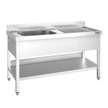 GGM Gastro | RVS spoeltafel PREMIUM - 1600x700mm - met |, Verzenden, Nieuw in verpakking, RVS Meubilair