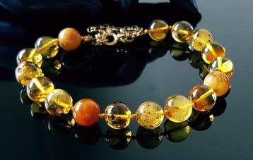 Amber Baltische Barnsteen Armband – Ronde Kralen- 7 g