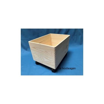 Houten Krat met Zwenkwielen 40 × 30 × 22 cm – Verrijdbare Op, Minder dan 50 cm, Nieuw, Minder dan 50 cm, Ophalen of Verzenden