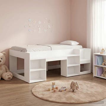 vidaXL Jeugd bedframe met opbergruimte Wit 100 x 200 cm, Eenpersoons, Verzenden, Wit, Nieuw