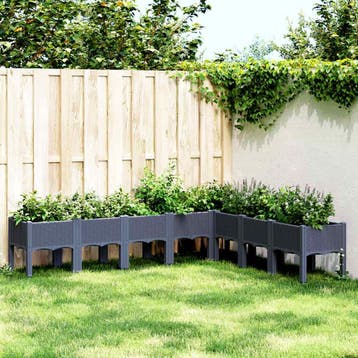 vidaXL Plantenbak met poten 200x160x42 cm polypropeen, Verzenden, Nieuw, 100 cm of meer, 30 tot 60 cm