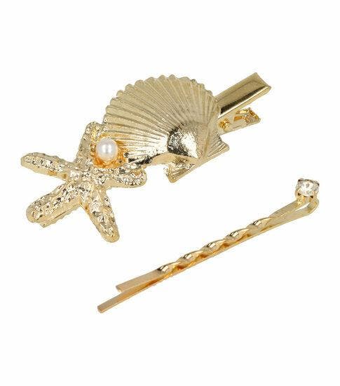 Haarspeld Duckklem en Schuifspeldje 6cm – Schelp Zeester met, Sieraden, Tassen en Uiterlijk, Uiterlijk | Haarverzorging