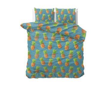 Sleeptime Elegance Pineapples Blauw - 240X200/220 + 2 x kuss, Nieuw