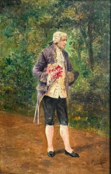 Europese school (XIX) - El Caballero del Ramillete, Antiek en Kunst