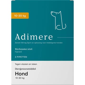 Adimere tegen vlooien en teken - hond (10-20 kg) - 6 pipe..., Verzenden, Nieuw