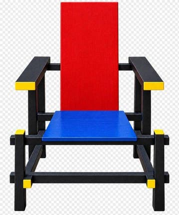Vitra - Gerrit Rietveld - Stoel - Rode en blauwe Stoel -