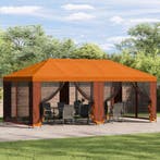 vidaXL Gazebo Hoes met Zijwanden Oranje 600,5 x 300,5 cm, Tuin en Terras, Partytenten, Verzenden, Nieuw