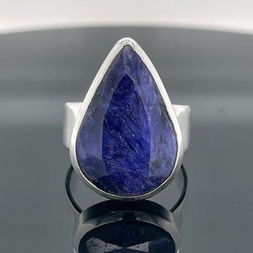 Zilver - Ring - Natuurlijke saffier