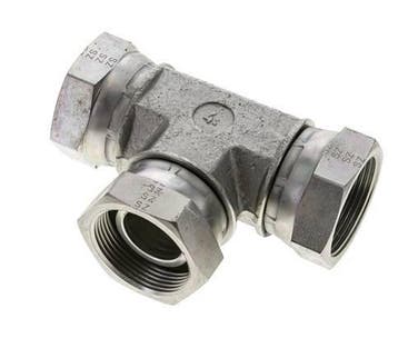 T-koppeling G1 1/2 Binnendraad Hydrauliek Staal 125bar, Verzenden, Nieuw