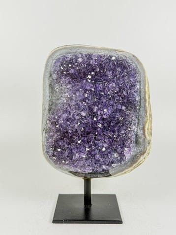 Rare quality polished agate amethyst on stand Kristal -, Verzamelen