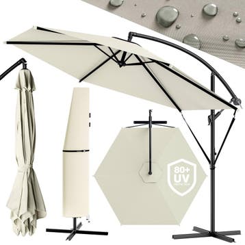 Zweefparasol Crème Alu Ø330cm UV-bescherming 80+, Verzenden, Nieuw
