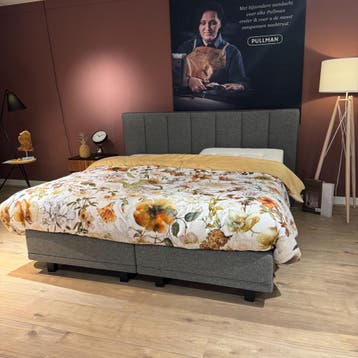 Elektrische Boxspring Portland - Pullman - 180 x 200 cm -, Ophalen of Verzenden, Nieuw, Grijs, Modern