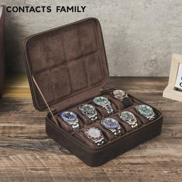 Luxe Leren Horlogedoos met 8 Vakken - Vintage Opbergkoffer v, Verzenden, Nieuw