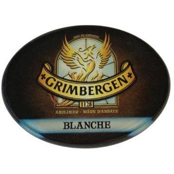 Occasion - Ovale taplens Grimbergen blanche plat, Ophalen of Verzenden