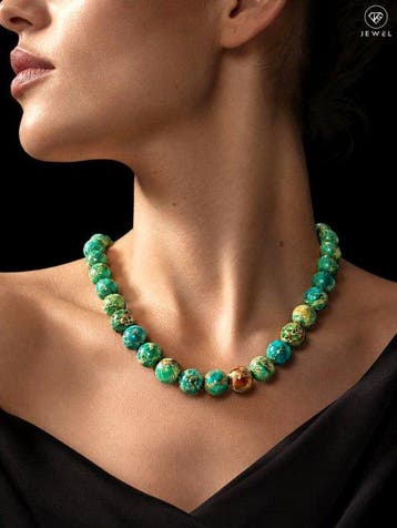 Jasper steen ketting - 925 sterlingzilver - goudverguld -