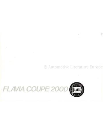 1969 LANCIA FLAVIA COUPÉ 2000 BROCHURE, Nieuw, Author