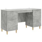 vidaXL Bureau met plank Betongrijs 142,5 x 50 x 75 cm, Verzenden, Nieuw
