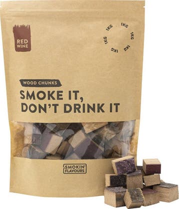 Smokin’ Flavours rookchunks rode wijnvaten 1kg, Verzenden, Nieuw