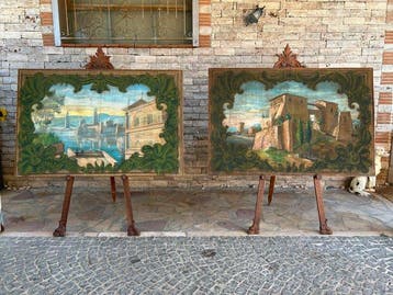 Italiaanse school (XVIII) - Coppia di Arazzi, Antiek en Kunst