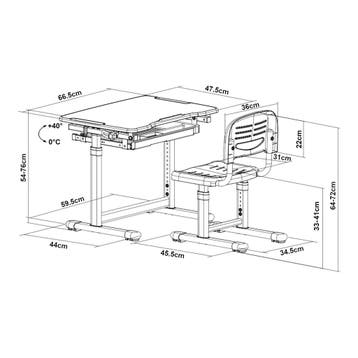 Kinderbureauset Sala kindertafel met 1 stoel roze en wit [en, Verzenden, Nieuw