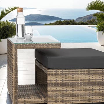 Rotanlounge met aluminium frame San Marino - natuur, Verzenden, Nieuw