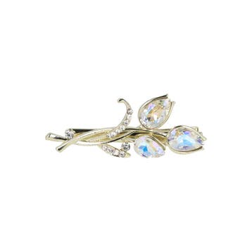 Haarspeld Duckklem 6cm – Bloem Tulp – Facet Stenen – Strass, Nieuw