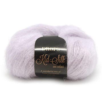 DROPS Kid-Silk Uni Colour - 09 licht lavendel - Mohair Gar, Ophalen of Verzenden, Nieuw