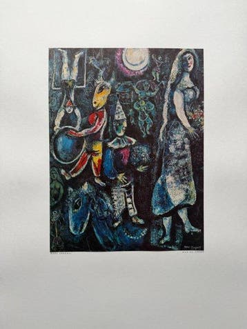 Marc Chagall (1887-1985) - Les amoureux du Cirque, Antiek en Kunst