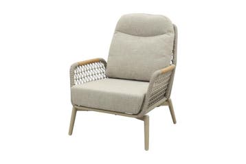 VDG Bilbao verstelbare rope loungestoel - Latte/Teak, Tuin en Terras, Tuinstoelen, Verzenden, Nieuw, Overige materialen