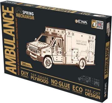 Eco Wood 3D Houten Ambulance DIY Mechanical Modelbouw, Verzenden, Nieuw