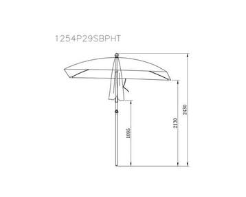 SOLUNA Cannes Middenstokparasol - 140 x 210 cm - Zwart, Tuin en Terras, Parasols, Verzenden, Nieuw