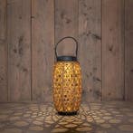 Solar lantern windlicht bamboe annas collection 18x18x32 cm, Ophalen of Verzenden, Nieuw