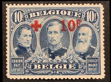 België 1918 - Rode Kruis met rode opdruk : de topwaarde, Postzegels en Munten, Postzegels | Europa | België, Gestempeld