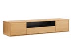 TV-bord LOFT 150 cm hangend naturel zwart - 47814, Ophalen of Verzenden, Nieuw