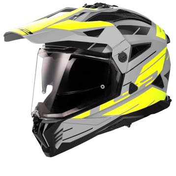 LS2 MX702 Pioneer II Namib Mat Grijs Fluo Geel Adventure, Nieuw met kaartje, Overige merken, Heren, Offroadhelm